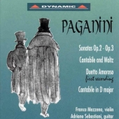 Paganini - Sonatas Op.2,3 & Catabile and Waltz / Franco Mezzena (파가니니 : 바이올린과 기타 소나타, 모래시계 혜린의 테마 수록) [수입]