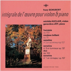 Schubert - Integrale de l'œuvre pour Violon & Piano / Michele Auclair, Genevieve Joy (슈베르트 - 바이올린과 피아노를 위한 작품 전집) [2CD]