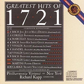 VARIOUS - GREATEST HITS OF 1721: Handel, Marcello, Bach, Vivaldi, Corelli, Martini, Clarke