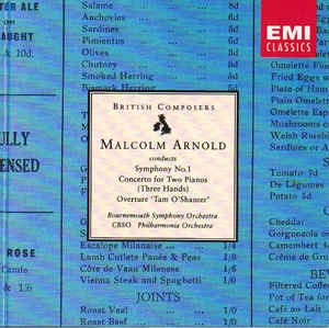 Malcolm Arnold ‎– Conducts Symphony No.1, Concerto For Two Pianos (Three Hands), Overture 'Tam O'Shanter' [수입] [현대음악] (포장지 손상)