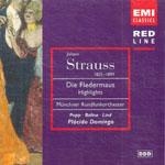 Johann Strauss - Die Fledermaus Highlights, Munchner Rundfunkorchester / Popp, Baltsa, Lind, Placido Domingo (슈트라우스 2세 박쥐남작, 하일라이트) [수입]